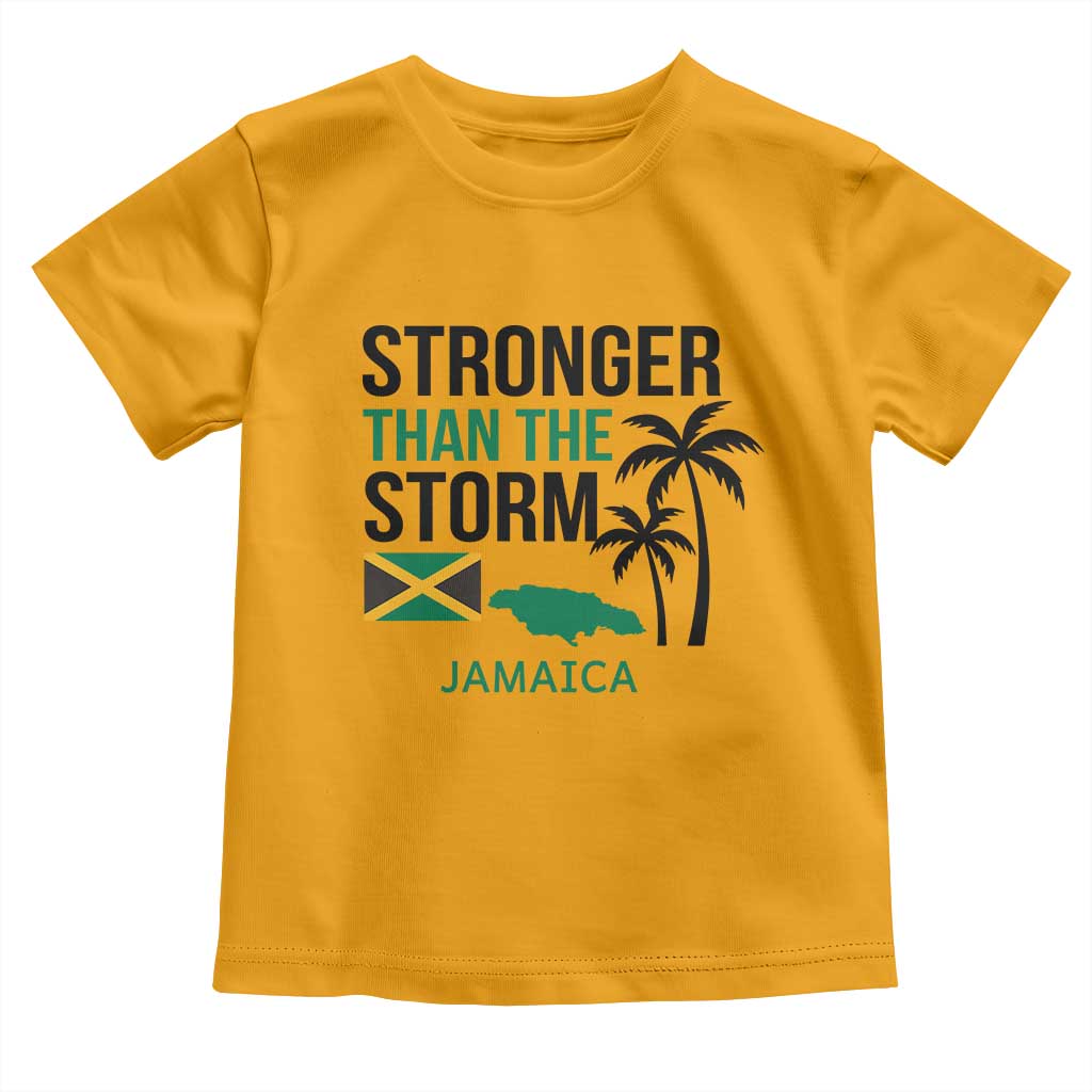 Stronger Than The Storm Jamaica Toddler T Shirt Resilience and Hope Hurricane Awareness