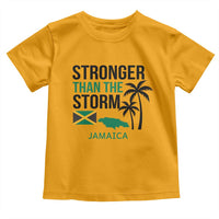 Stronger Than The Storm Jamaica Toddler T Shirt Resilience and Hope Hurricane Awareness