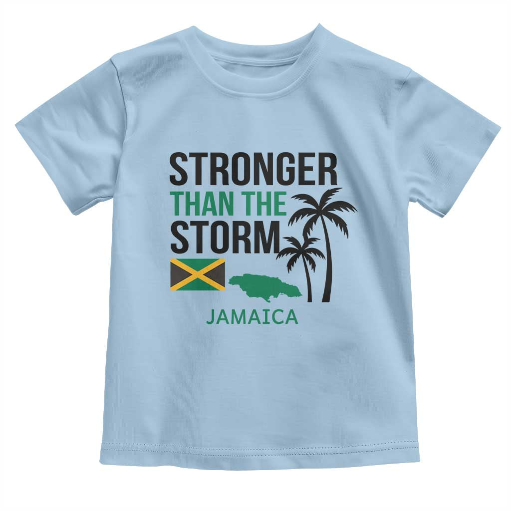 Stronger Than The Storm Jamaica Toddler T Shirt Resilience and Hope Hurricane Awareness