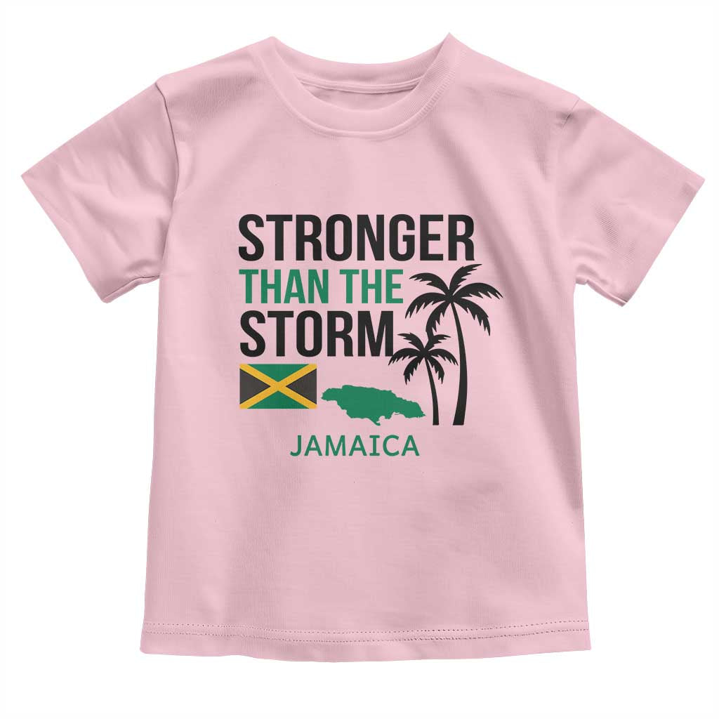 Stronger Than The Storm Jamaica Toddler T Shirt Resilience and Hope Hurricane Awareness