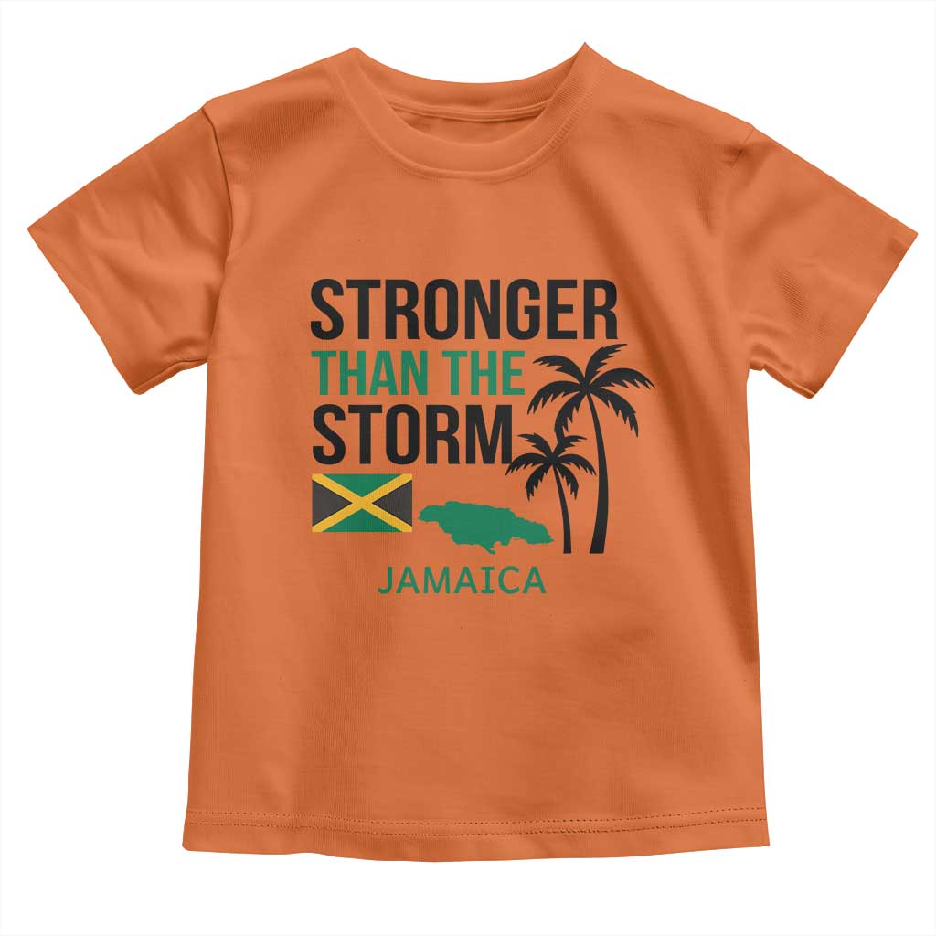 Stronger Than The Storm Jamaica Toddler T Shirt Resilience and Hope Hurricane Awareness