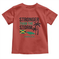Stronger Than The Storm Jamaica Toddler T Shirt Resilience and Hope Hurricane Awareness