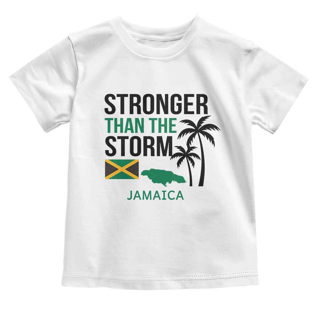 Stronger Than The Storm Jamaica Toddler T Shirt Resilience and Hope Hurricane Awareness