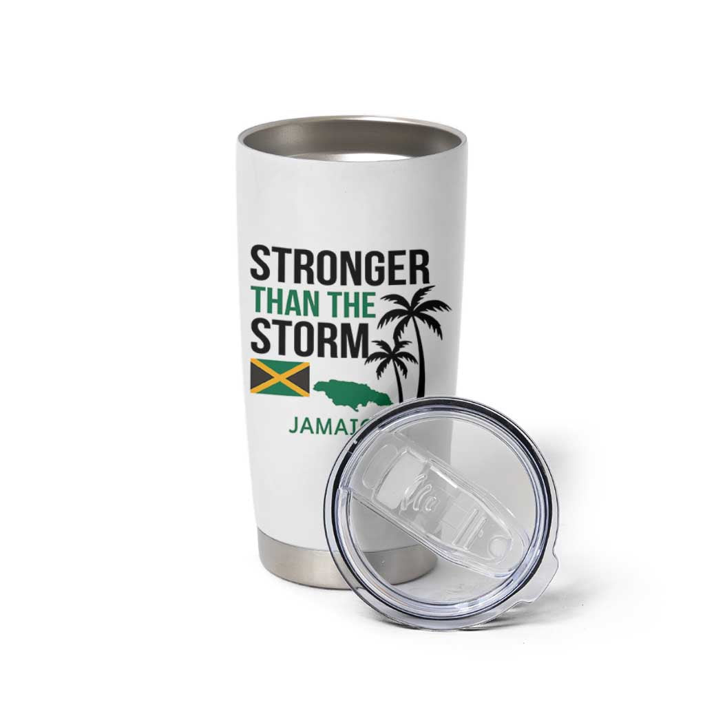 Stronger Than The Storm Jamaica Tumbler Cup Resilience and Hope Hurricane Awareness