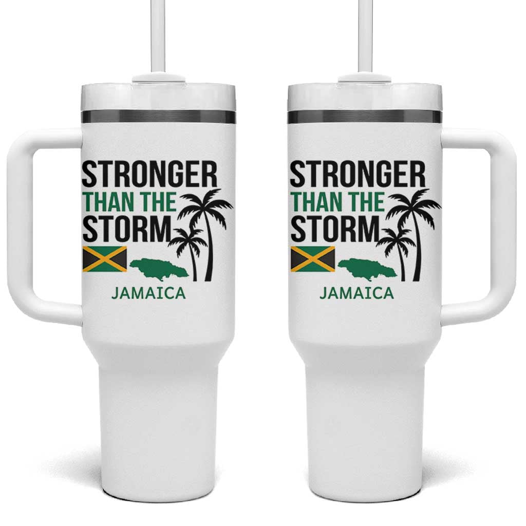 Stronger Than The Storm Jamaica Tumbler With Handle Resilience and Hope Hurricane Awareness