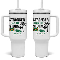 Stronger Than The Storm Jamaica Tumbler With Handle Resilience and Hope Hurricane Awareness