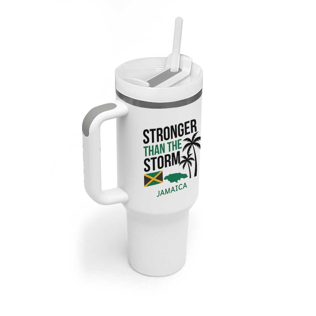 Stronger Than The Storm Jamaica Tumbler With Handle Resilience and Hope Hurricane Awareness