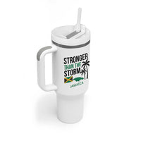 Stronger Than The Storm Jamaica Tumbler With Handle Resilience and Hope Hurricane Awareness