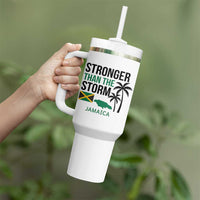 Stronger Than The Storm Jamaica Tumbler With Handle Resilience and Hope Hurricane Awareness