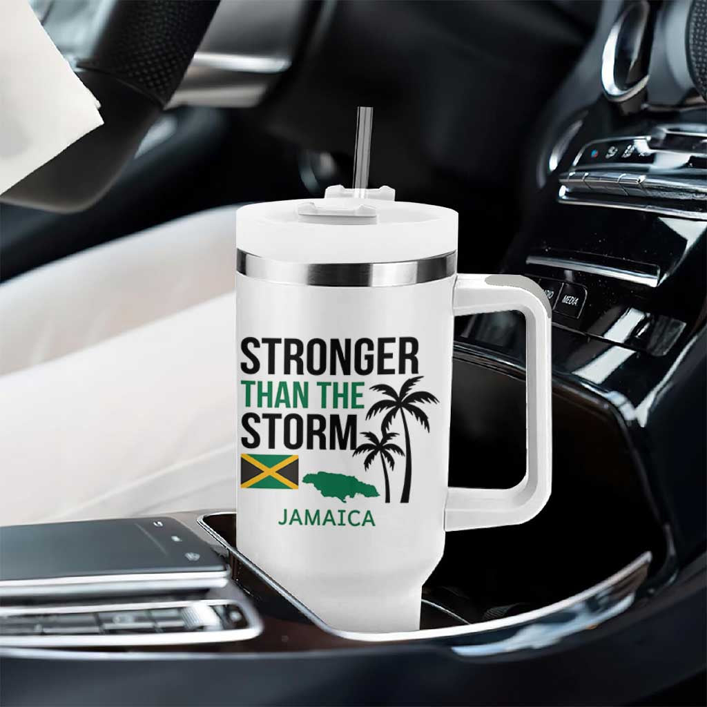 Stronger Than The Storm Jamaica Tumbler With Handle Resilience and Hope Hurricane Awareness