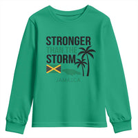 Stronger Than The Storm Jamaica Youth Sweatshirt Resilience and Hope Hurricane Awareness
