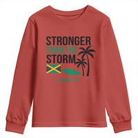 Stronger Than The Storm Jamaica Youth Sweatshirt Resilience and Hope Hurricane Awareness