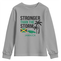 Stronger Than The Storm Jamaica Youth Sweatshirt Resilience and Hope Hurricane Awareness