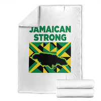 Jamaican Strong Resilience Geometric Flag Throw Blanket Abstract Island Map and Heritage