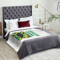 Jamaican Strong Resilience Geometric Flag Throw Blanket Abstract Island Map and Heritage