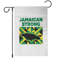 Jamaican Strong Resilience Geometric Flag Garden Flag Abstract Island Map and Heritage