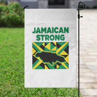 Jamaican Strong Resilience Geometric Flag Garden Flag Abstract Island Map and Heritage
