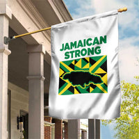 Jamaican Strong Resilience Geometric Flag Garden Flag Abstract Island Map and Heritage