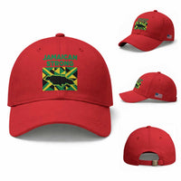 Jamaican Strong Resilience Geometric Flag Baseball Cap Abstract Island Map and Heritage