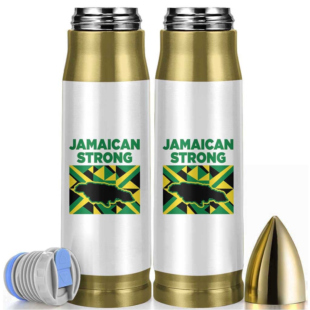 Jamaican Strong Resilience Geometric Flag Bullet Tumbler Abstract Island Map and Heritage