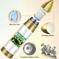 Jamaican Strong Resilience Geometric Flag Bullet Tumbler Abstract Island Map and Heritage