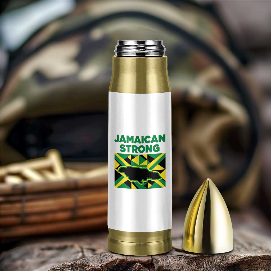 Jamaican Strong Resilience Geometric Flag Bullet Tumbler Abstract Island Map and Heritage