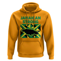 Jamaican Strong Resilience Geometric Flag Hoodie Abstract Island Map and Heritage