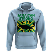 Jamaican Strong Resilience Geometric Flag Hoodie Abstract Island Map and Heritage
