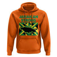 Jamaican Strong Resilience Geometric Flag Hoodie Abstract Island Map and Heritage
