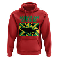Jamaican Strong Resilience Geometric Flag Hoodie Abstract Island Map and Heritage