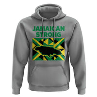 Jamaican Strong Resilience Geometric Flag Hoodie Abstract Island Map and Heritage