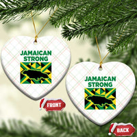 Jamaican Strong Resilience Geometric Flag Ceramic Ornament Abstract Island Map and Heritage