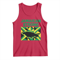 Jamaican Strong Resilience Geometric Flag Tank Top Abstract Island Map and Heritage