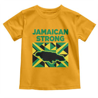 Jamaican Strong Resilience Geometric Flag Toddler T Shirt Abstract Island Map and Heritage