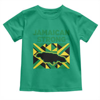 Jamaican Strong Resilience Geometric Flag Toddler T Shirt Abstract Island Map and Heritage