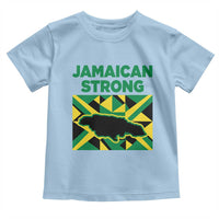 Jamaican Strong Resilience Geometric Flag Toddler T Shirt Abstract Island Map and Heritage
