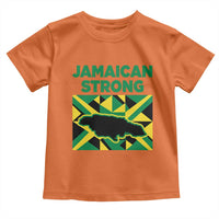 Jamaican Strong Resilience Geometric Flag Toddler T Shirt Abstract Island Map and Heritage
