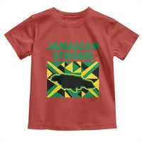 Jamaican Strong Resilience Geometric Flag Toddler T Shirt Abstract Island Map and Heritage