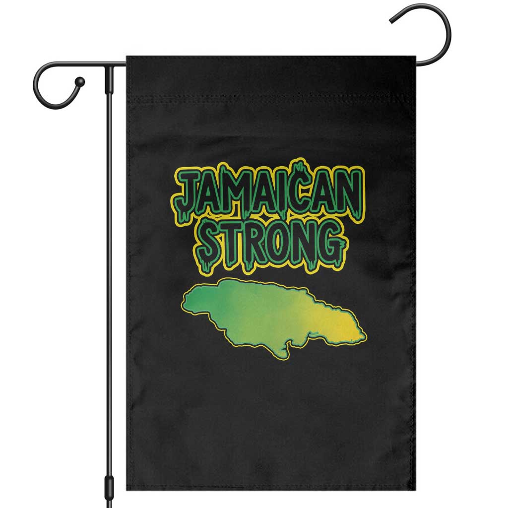 Jamaican Strong Resilience Graphic Garden Flag Caribbean Island Map Silhouette