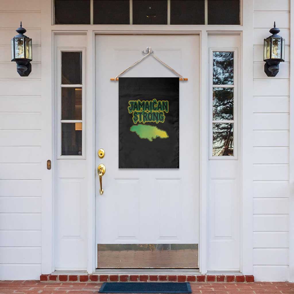 Jamaican Strong Resilience Graphic Garden Flag Caribbean Island Map Silhouette