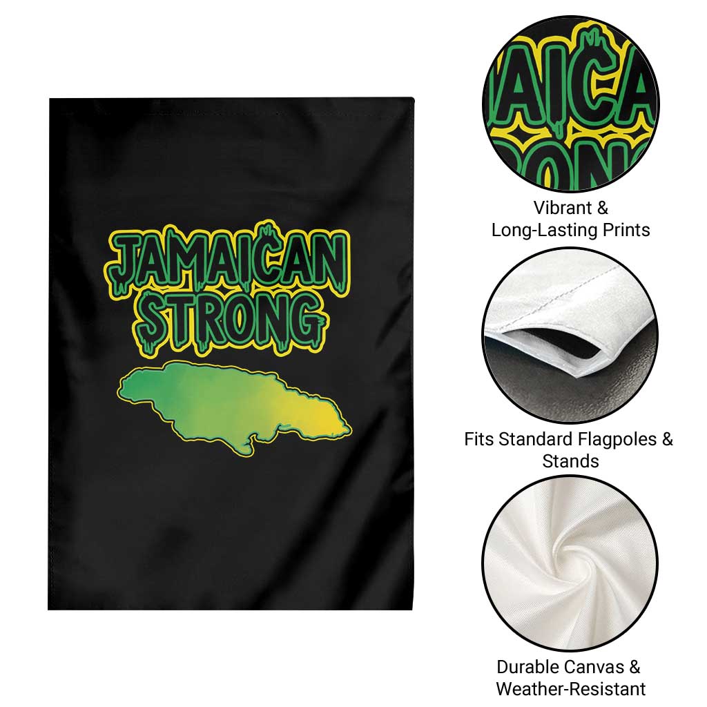 Jamaican Strong Resilience Graphic Garden Flag Caribbean Island Map Silhouette