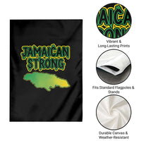 Jamaican Strong Resilience Graphic Garden Flag Caribbean Island Map Silhouette