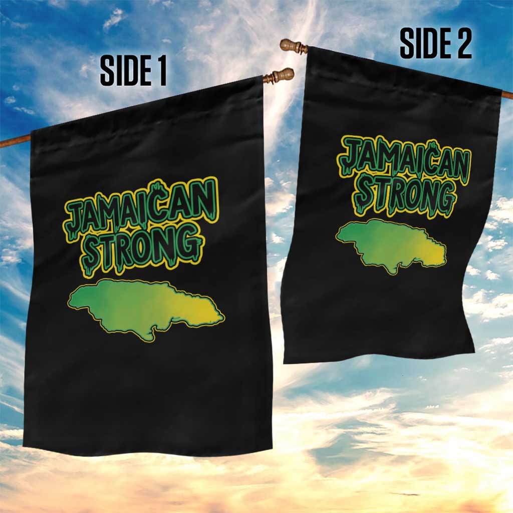 Jamaican Strong Resilience Graphic Garden Flag Caribbean Island Map Silhouette