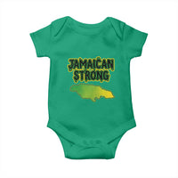Jamaican Strong Resilience Graphic Baby Onesie Caribbean Island Map Silhouette