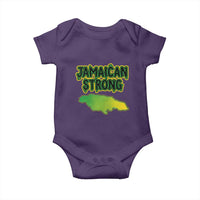 Jamaican Strong Resilience Graphic Baby Onesie Caribbean Island Map Silhouette