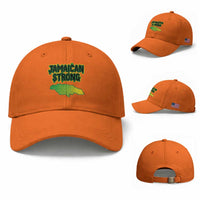Jamaican Strong Resilience Graphic Baseball Cap Caribbean Island Map Silhouette