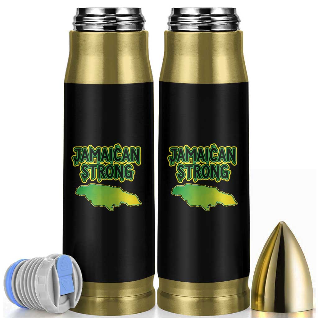 Jamaican Strong Resilience Graphic Bullet Tumbler Caribbean Island Map Silhouette