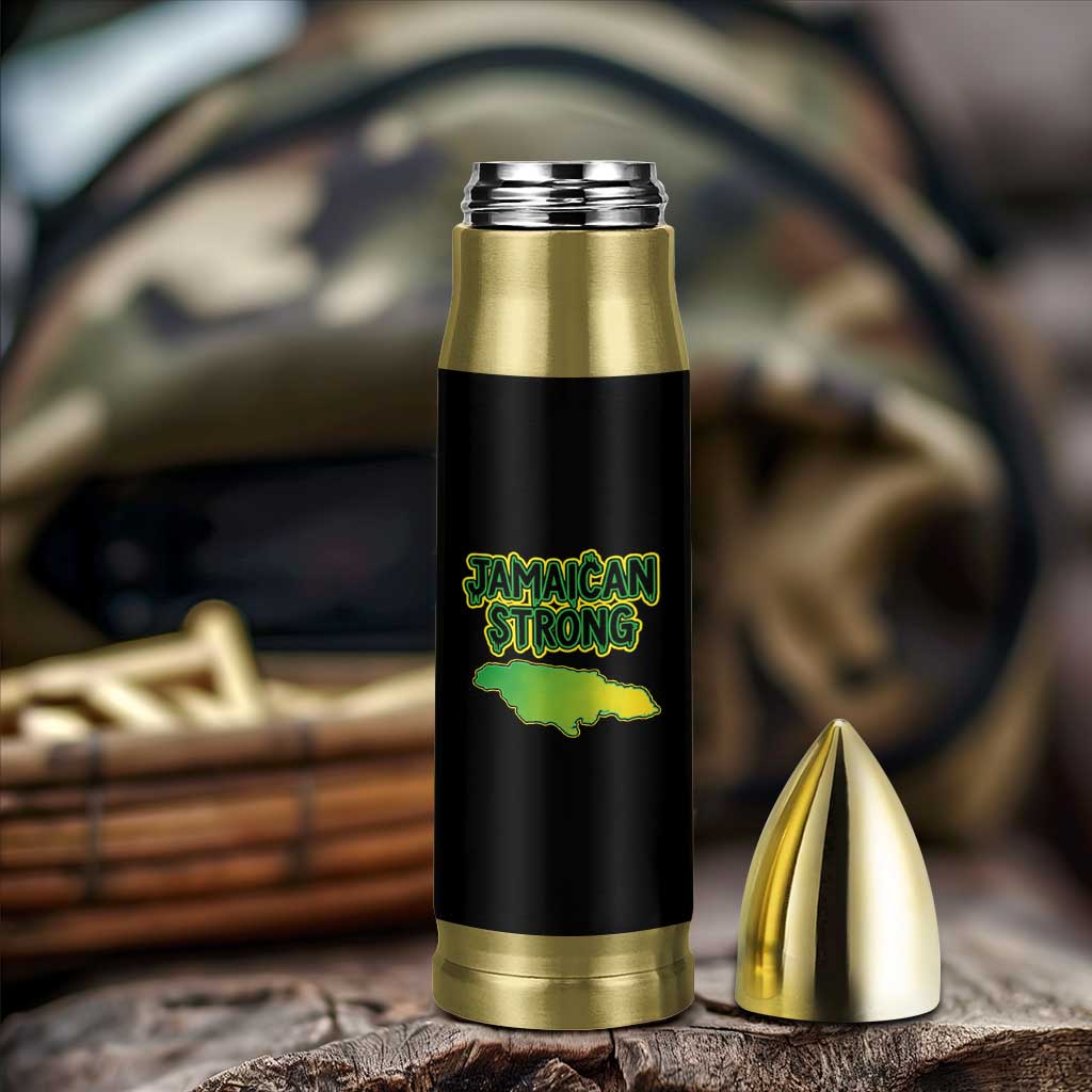 Jamaican Strong Resilience Graphic Bullet Tumbler Caribbean Island Map Silhouette
