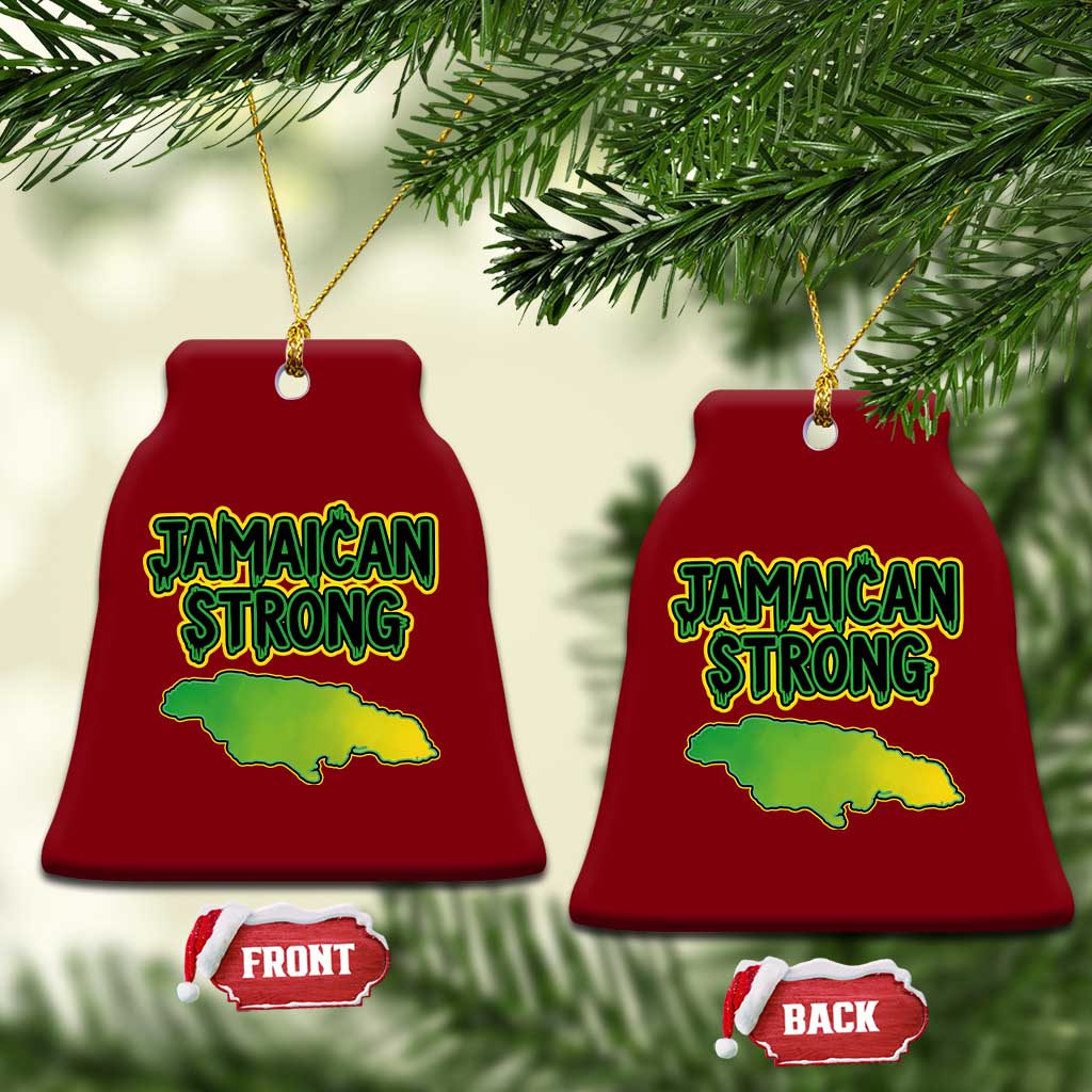 Jamaican Strong Resilience Graphic Ceramic Ornament Caribbean Island Map Silhouette