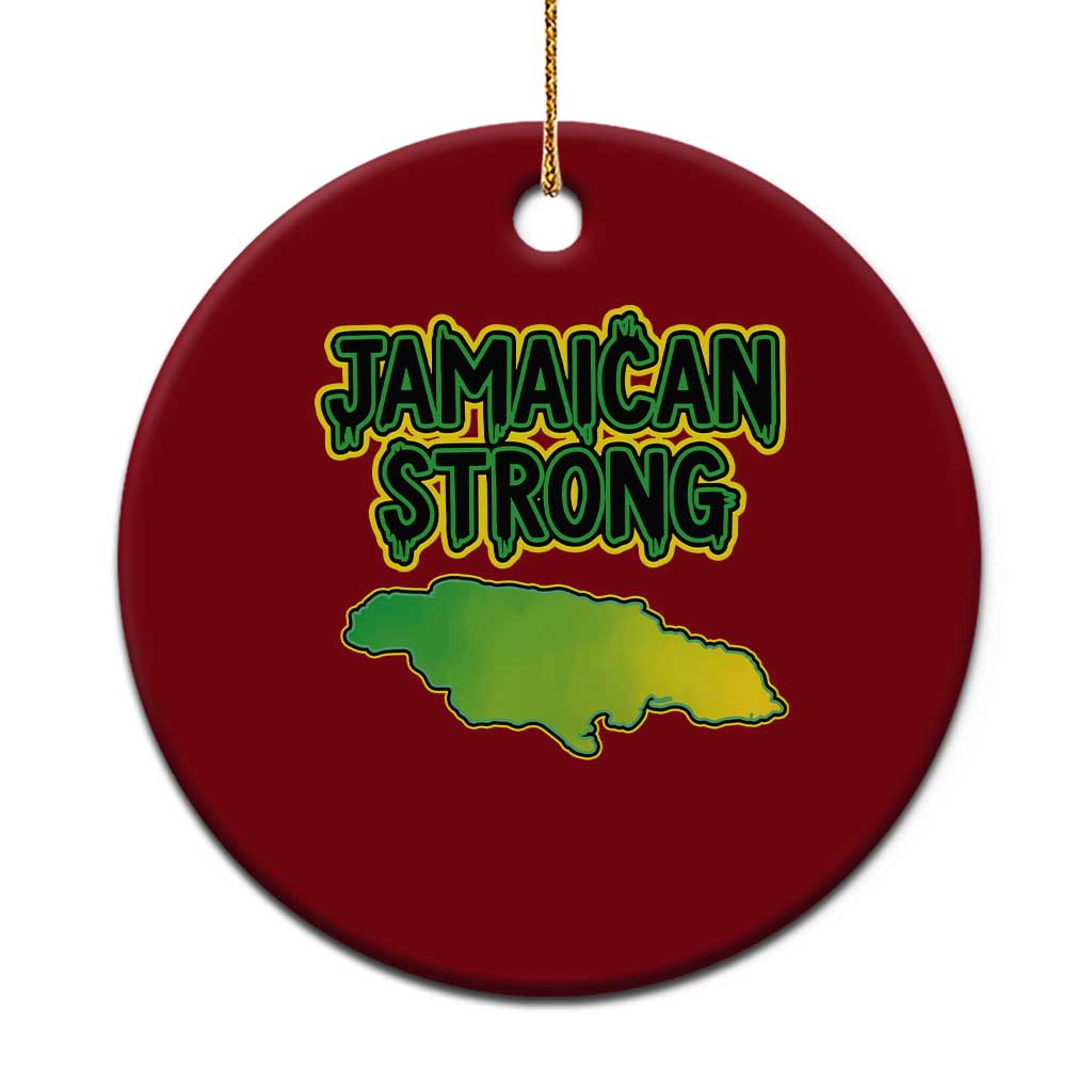 Jamaican Strong Resilience Graphic Ceramic Ornament Caribbean Island Map Silhouette